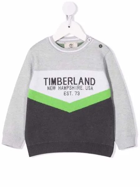 Timberland Kids толстовка в стиле колор-блок с логотипом