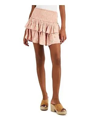 LUCKY BRAND Женская розовая присборенная мини-юбка-трапеция на многоуровневой подкладке без застежки L\G