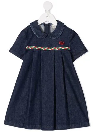 Gucci Kids джинсовое платье со складками