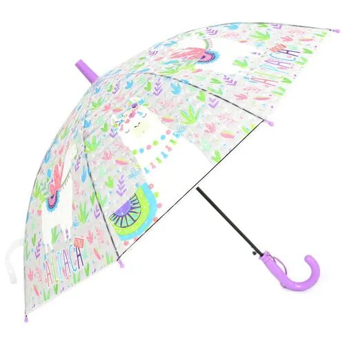 Зонт-трость Real STar Umbrella, полуавтомат, купол 84 см., прозрачный, для девочек, мультиколор, розовый
