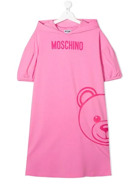 Moschino Kids платье-худи с принтом