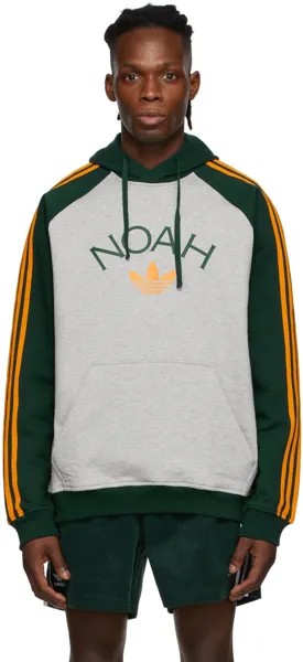 Серо-зеленая худи с тремя полосками adidas Originals Edition Noah