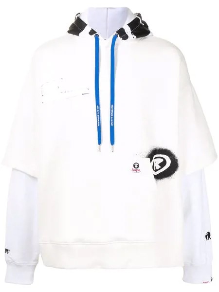 AAPE BY *A BATHING APE® худи с кулиской и логотипом