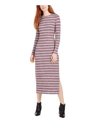 1. Женское облегающее платье длиной до чая в розовую полоску с длинными рукавами STATE. Размер: XS.