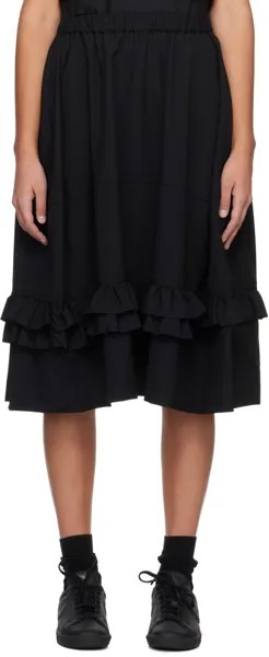 Черная юбка-миди с рюшами Comme Des Garcons, цвет Black