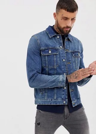 Выбеленная джинсовая куртка ASOS DESIGN-Синий