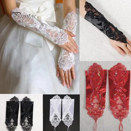 Женщины Жемчужные перчатки Невеста Свадьба Свадебное платье Перчатка