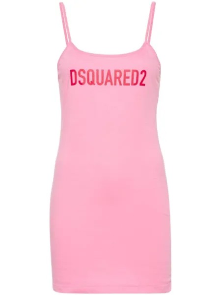 Dsquared2 платье мини с логотипом, розовый