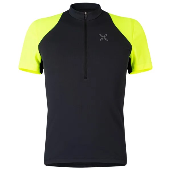 Функциональная рубашка Montura Neverland Zip T Shirt, цвет Nero/Giallo Fluo