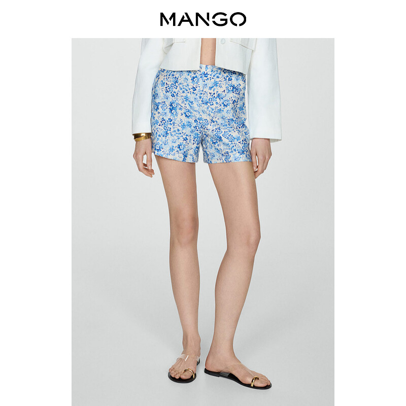 Женские шорты Mango с цветочным принтом, красный