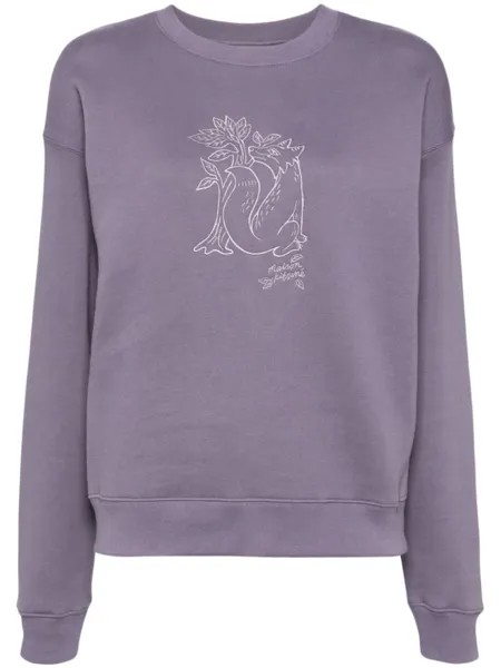 Maison Kitsuné толстовка с вышивкой, фиолетовый