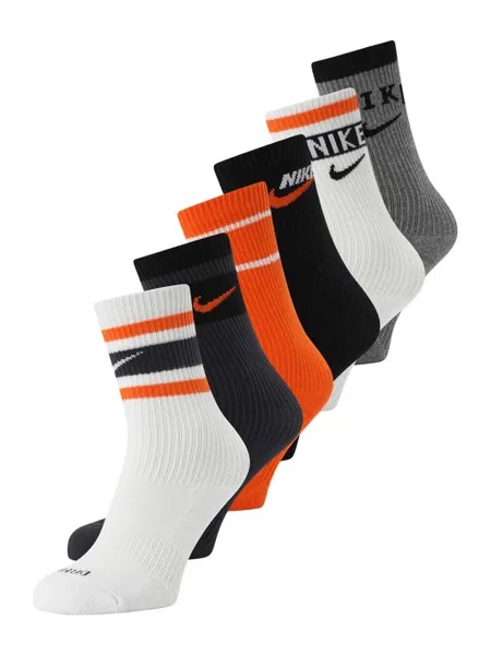 Спортивные носки Nike, серый/оранжевый/черный/белый
