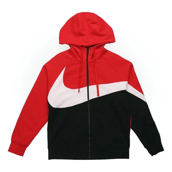 Толстовка Nike Men's Jacket Hooded Long Sleeve Color Block Casual Jacket, красный