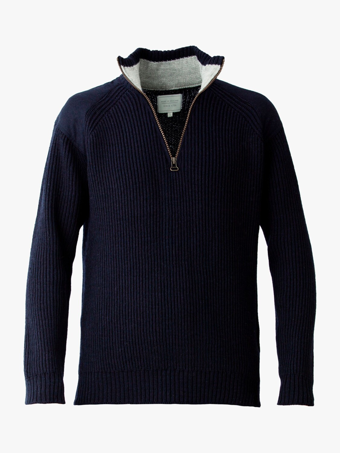 Джемпер с полумолнией в рубчик Celtic & Co., темно-синий