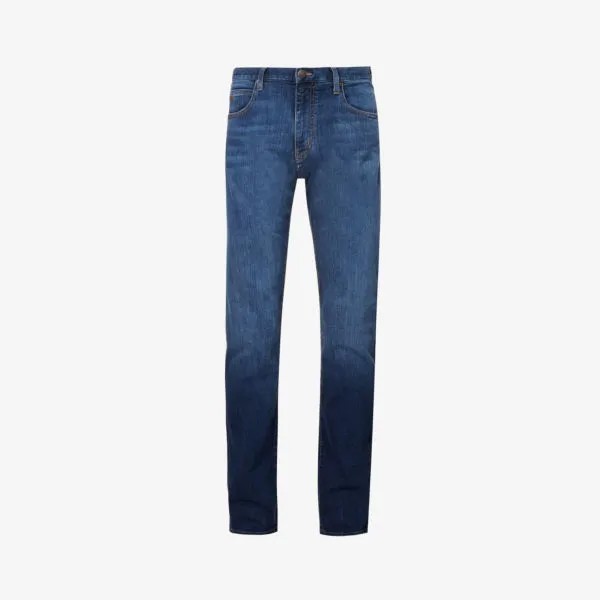 Джинсы прямого кроя из эластичного денима прямого кроя Emporio Armani, цвет denim blu md