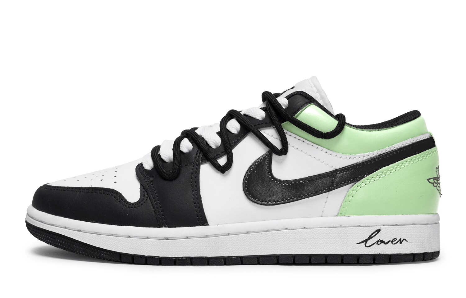 Кроссовки Air Jordan 1 Vintage Basketball Shoes Men Low-top Green, зеленый