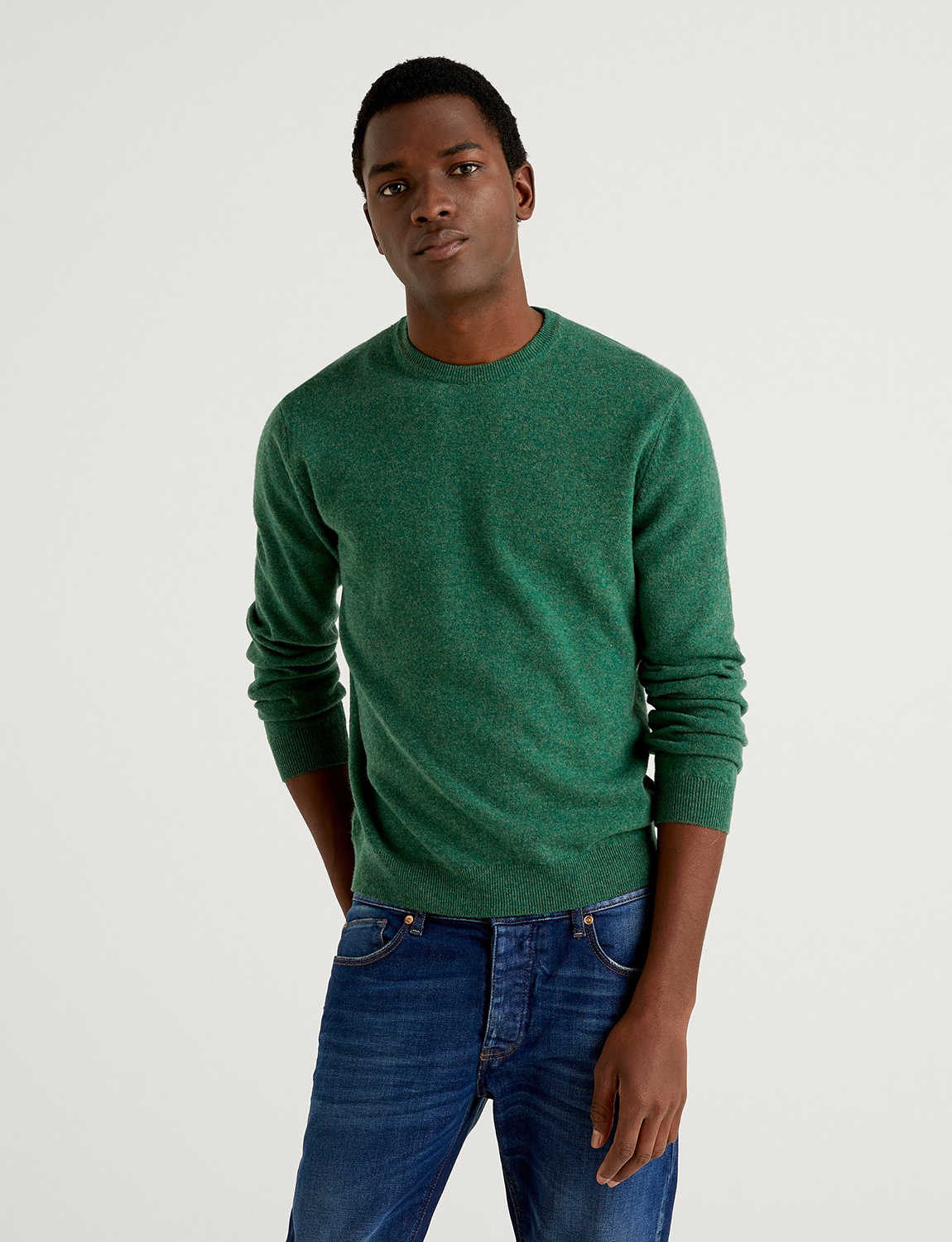 Джемпер мужской United Colors of Benetton 21A_1002U1G34 зеленый XL