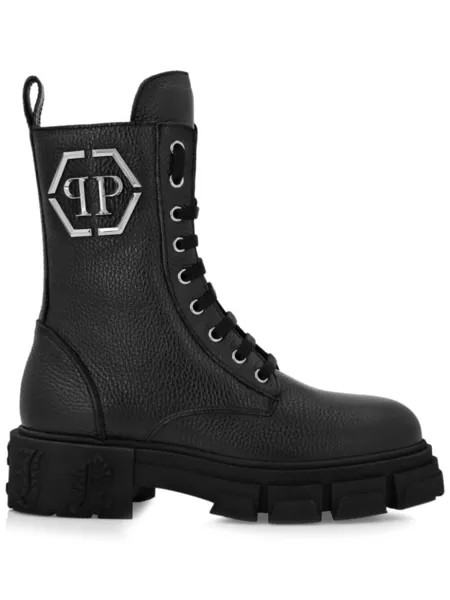 Philipp Plein ботинки из зернистой кожи, черный