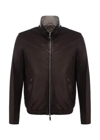 Двусторонний кожаный бомбер Giorgio Armani
