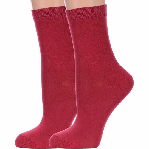 Носки PARA socks, 2 пары, размер 23, бордовый