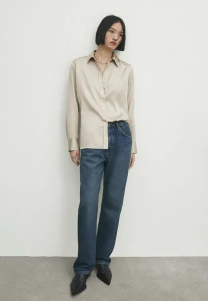Рубашка With Cut Out Details Massimo Dutti, цвет sand
