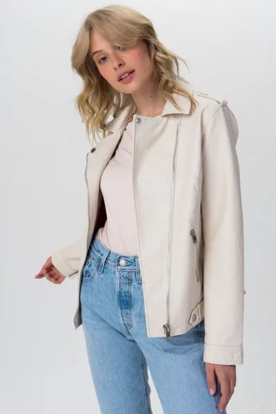 Кожаная куртка женская Tom Farr T4F W9900.30 бежевая 42