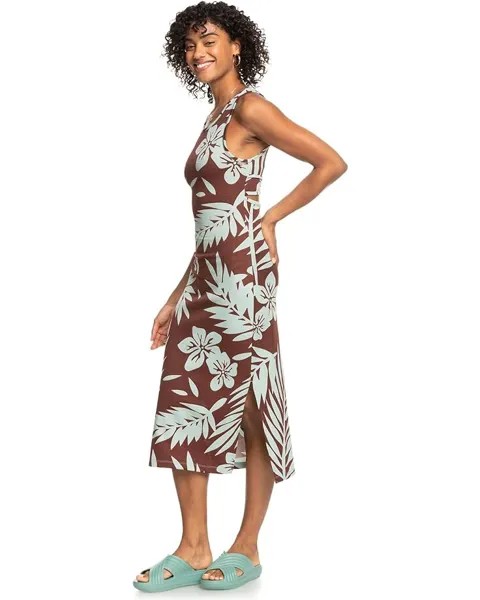 Платье Roxy Good Keepsake Printed Dress, цвет Bitter Chocolate Palmeria