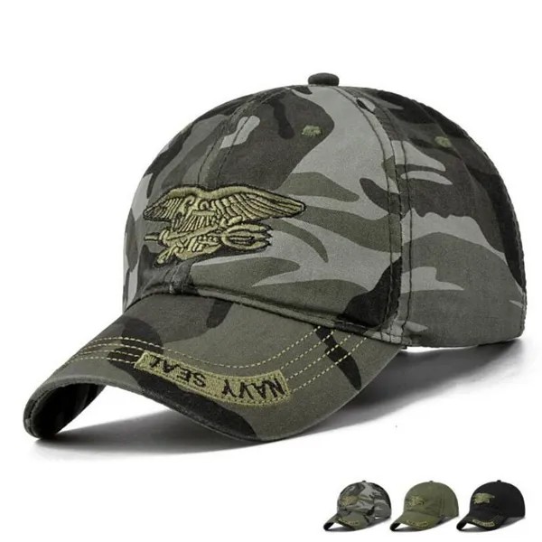 Логотип ВМС США Логотип Шапка Высшее качество Военные кепки Открытый охотничий рыболовная шляпа Бейсбольные шляпы Регулируемые