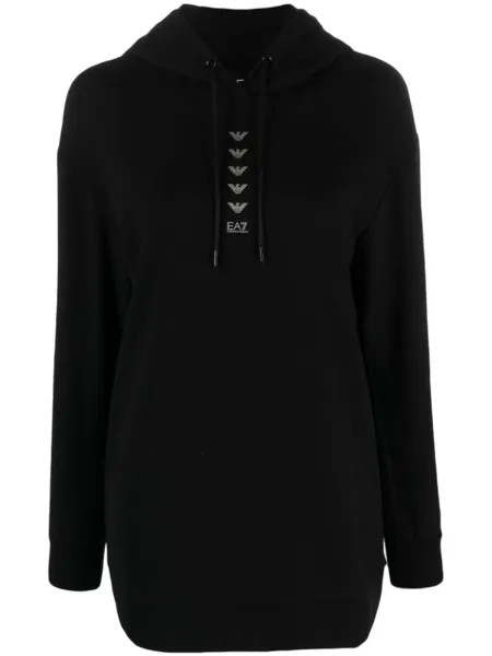 Ea7 Emporio Armani худи Logo Series с кулиской, черный