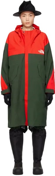 Красно-зеленое геодезическое пальто The North Face Edition Undercover, цвет Dark cedar green/High risk red