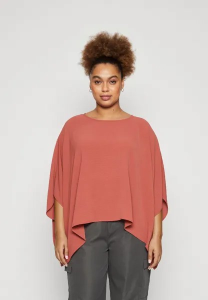 Накидка VMALVA O NECK PONCHO Vero Moda Curve, цвет marsala