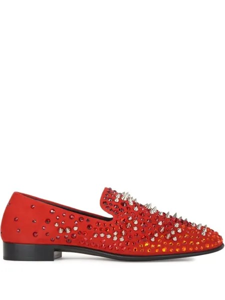 Giuseppe Zanotti декорированные лоферы Ignis, красный