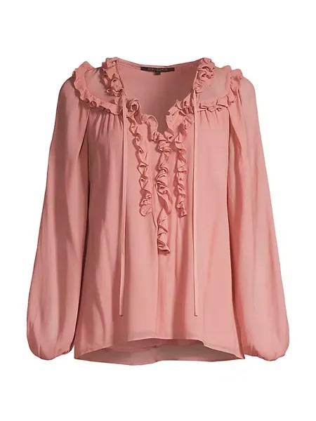 Блуза Dane с объемными рукавами и оборками Kobi Halperin, цвет ebony pink