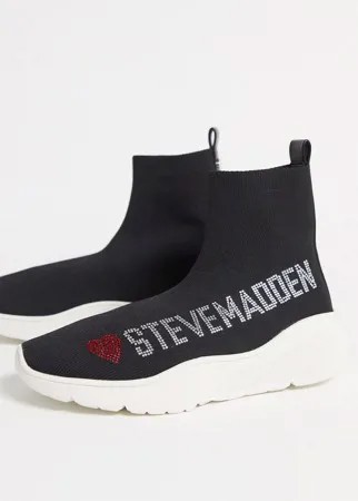 Черные кроссовки-носки Steve Madden Master Ballur-Черный цвет