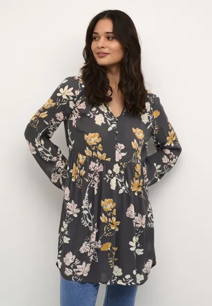 Туника BPLULU LONG SLEEVE Kaffe, цвет grey golden pink flowers