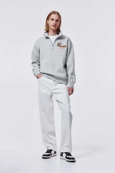 Толстовка свободного кроя на молнии H&M, серый