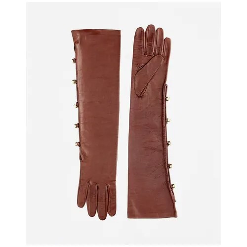 Перчатки Borbonese, демисезон/зима, натуральная кожа, подкладка, размер 7.5, коричневый