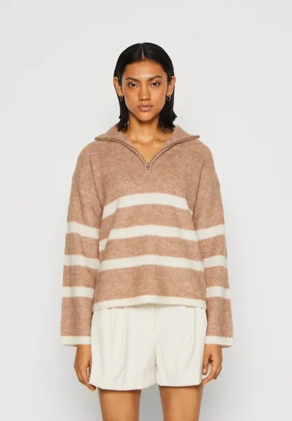 Свитер SLFMALINE HALF ZIP Selected Femme, амфора/береза