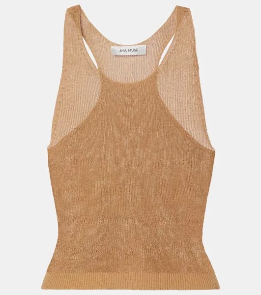 Майка из трикотажного ребра Aya Muse, цвет tigers eye