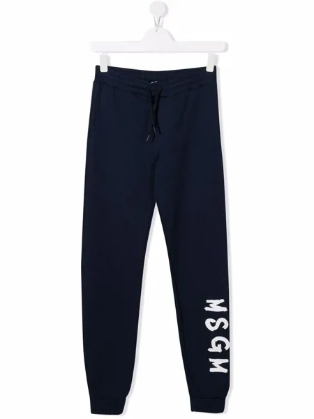 MSGM Kids зауженные спортивные брюки с логотипом