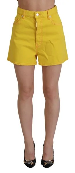 DSQUARED2 Шорты Желтые хлопковые мешковатые женские шорты с высокой талией IT38/US4/XS 400 долларов США