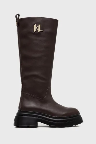 ДАНТОН кожаные ботинки Karl Lagerfeld, коричневый