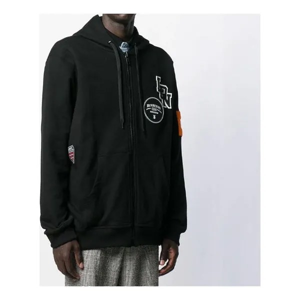 Куртка Burberry Men's Alphabet Hooded Zip Cardigan Jacket Black, черный