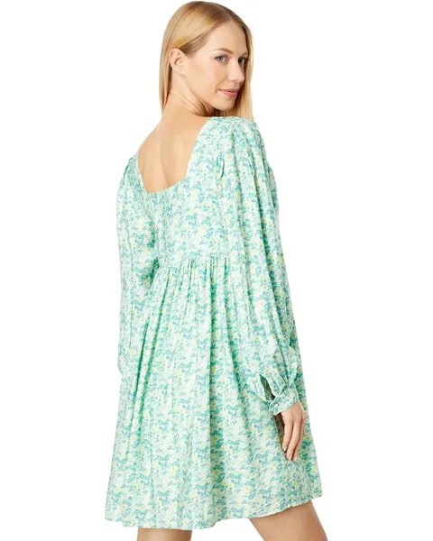 Платье MOON RIVER Long Puff Sleeve Floral Dress, цвет Sage Multi