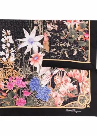 Salvatore Ferragamo шелковый платок с цветочным принтом