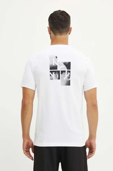 Хлопковая футболка Calvin Klein Jeans, белый