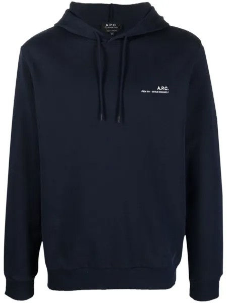 A.P.C. худи Item с логотипом, синий