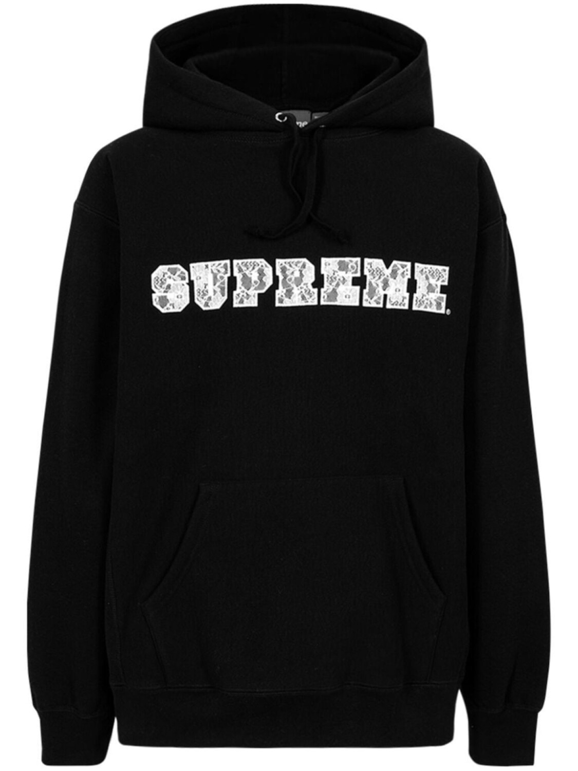 Supreme худи с логотипом, черный