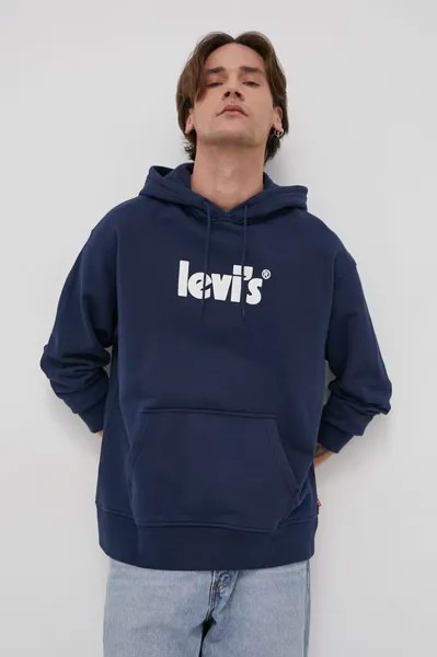 Хлопковая толстовка Levi's, темно-синий