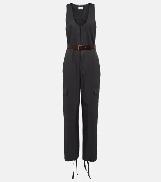 Комбинезон Cassandre из хлопкового твила Saint Laurent, серый